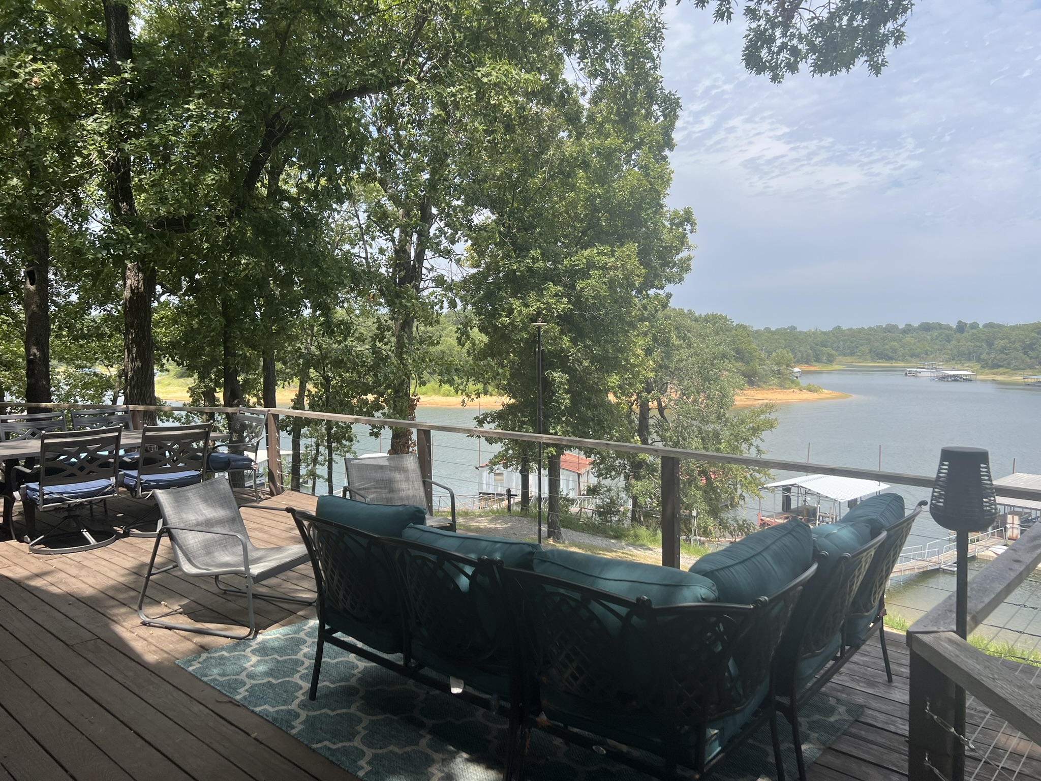 Patio setup at Edgewater Eufaula