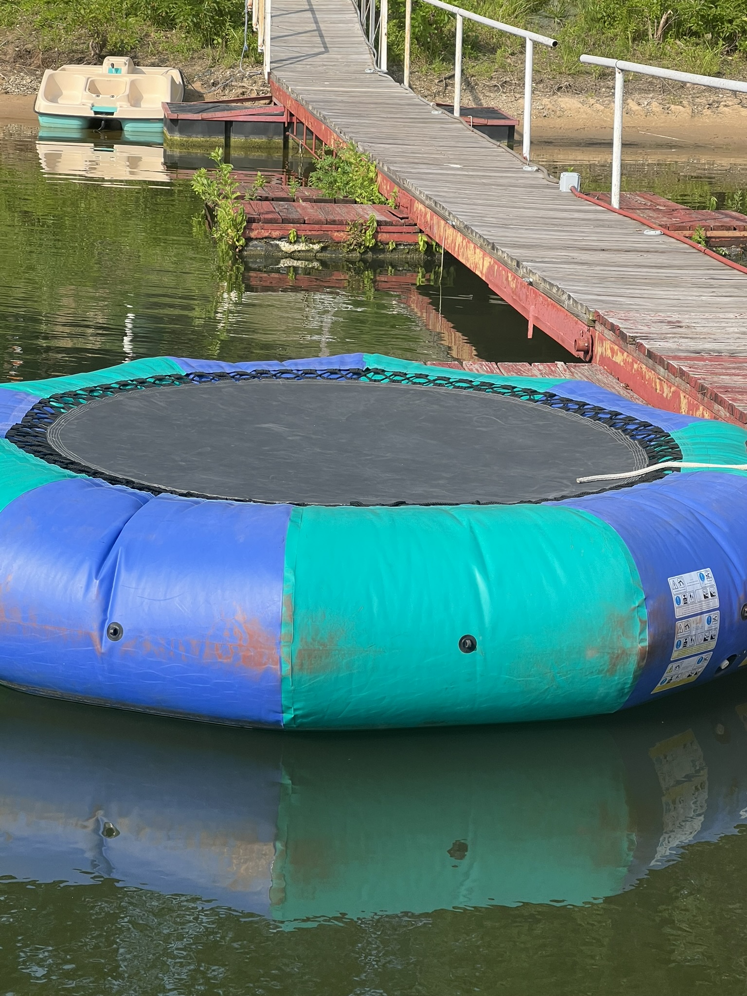 Trampoline fun near the water at Edgewater Eufaula